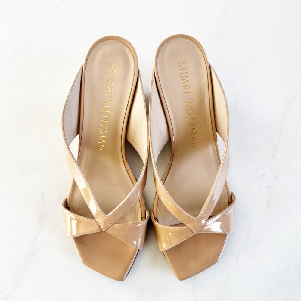 Stuart Weitzman Nude Patent Leather Heels